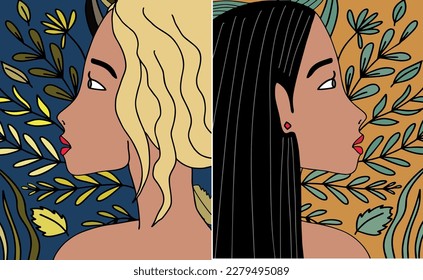 conjunto de afiches de chica. dibujo vectorial en color. Te inspiramos con nuestro afiche perfecto para tu pared en casa, trabajo, habitación para niños o para emprendedores.