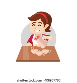 Girl pouring tea