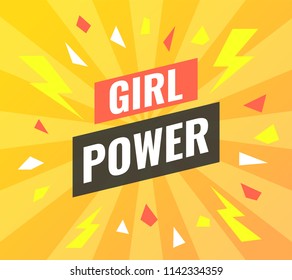 Girl power banner. Vector illustration.
