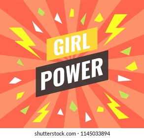 Girl power banner. Vector illustration.