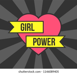 Girl power banner. Vector illustration.