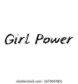 Girl power. Black text, calligraphy, lettering, doodle by hand isolated on white background. Nursery decor, card banner design scandinavian style. Vector