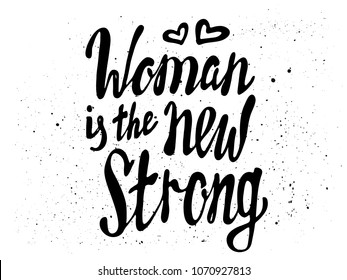 Girl power black and white quote. Grl pwr, feminism lettering. Womens right. Female symbols. Vector hand drawn illustration. Can be used as print for poster, t shirt, postcard.