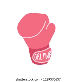 Girl power boxing glove vector