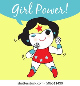 Girl Power Card Concept Character illustration