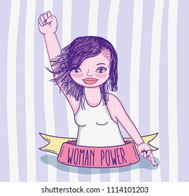 Girl power cartoon