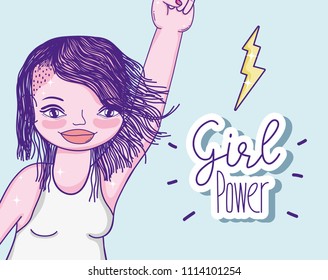 Girl power cartoon