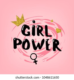 Girl Power composition. Vector illustration.