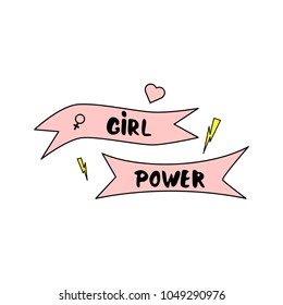 Girl Power composition. Vector illustration.
