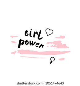 Girl Power composition. Vector illustration.