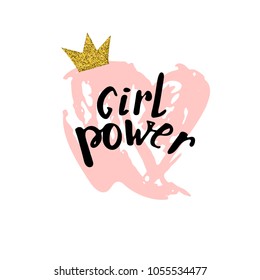 Girl Power composition. Vector illustration.