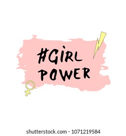 Girl Power composition. Vector illustration.