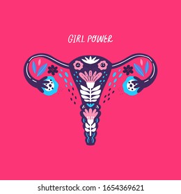 Girl power concept flat vector banner template