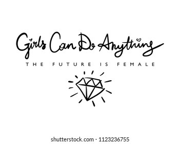 Girl power concept / Vector illustration design for t shirt graphics, prints, slogan tees, stickers, posters, cards and other creative uses.