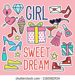 Girl power doodle fashion , vector illustration
