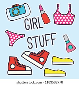 Girl power doodle fashion , vector illustration