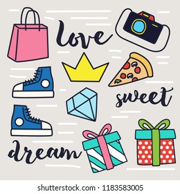Girl power doodle fashion , vector illustration