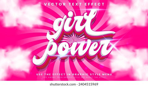 Girl power editable text effect template with attractive background