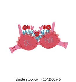 Girl power elements in flat style EPS 10