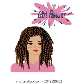 Girl power elements in flat style EPS 10