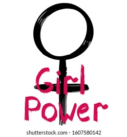 Girl power. Femal symbol. Woman resist.