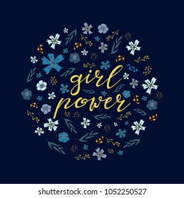 Girl Power. Female empowerment hand lettering artwork