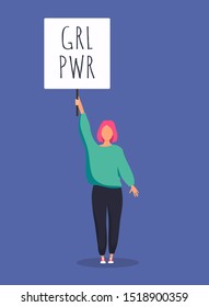 Girl power and feminist movement. Concept for prints, t-shirts, cards.