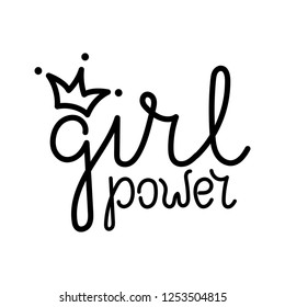 Girl Power Feminist Slogan Hand Lettering Stock Vector (Royalty Free ...