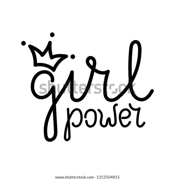 Girl Power Feminist Slogan Hand Lettering Vector Illustration 3514