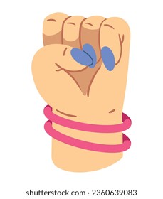 girl power fist vector isolated