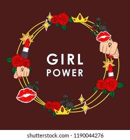 Girl-Power-Blume-Vektorgrafik