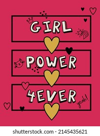 GIRL POWER, GIRLS GRAPHIC T SHIRTS VECTOR DESIGNS AND OTHER USES.