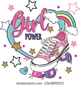 girl power graphic tees skate shoes design