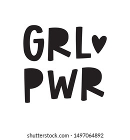 Girl Power hand lettered phrase