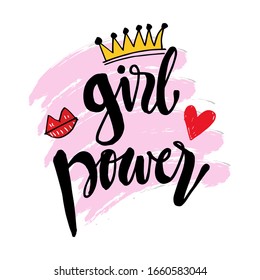 Girl power hand  lettering calligraphy