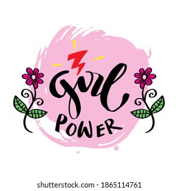 Girl Power Hand Lettering Calligraphy Stock Vector (Royalty Free ...