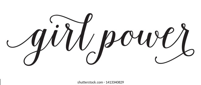 Girl Power Hand Lettering Inscription. Graphic Calligraphy Illustration Element - Illustration