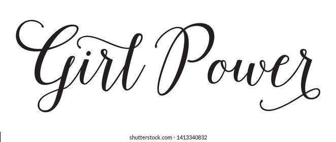 Girl Power Hand Lettering Inscription. Graphic Calligraphy Illustration Element - Illustration