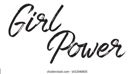 Girl Power Hand Lettering Inscription. Graphic Calligraphy Illustration Element - Illustration