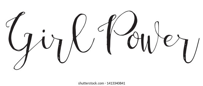 Girl Power Hand Lettering Inscription. Graphic Calligraphy Illustration Element - Illustration