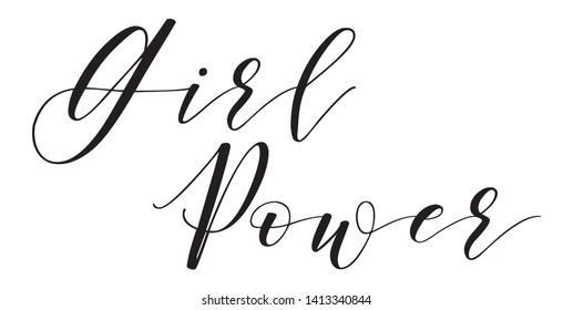 Girl Power Hand Lettering Inscription. Graphic Calligraphy Illustration Element - Illustration