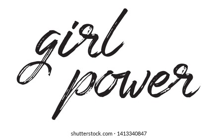 Girl Power Hand Lettering Inscription. Graphic Calligraphy Illustration Element - Illustration