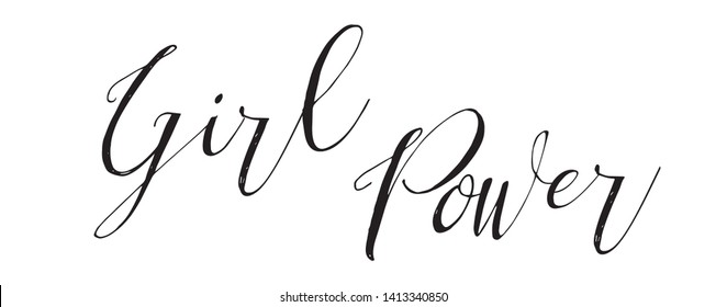 Girl Power Hand Lettering Inscription. Graphic Calligraphy Illustration Element - Illustration