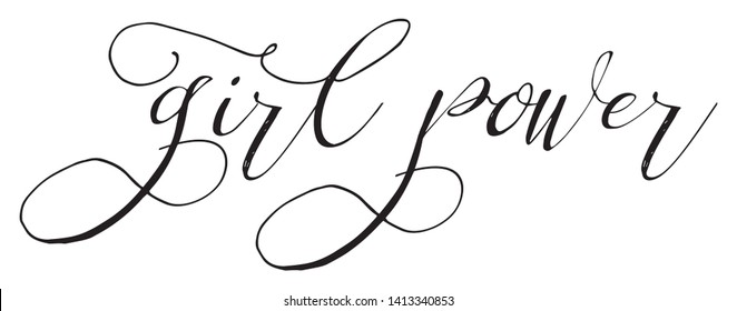 Girl Power Hand Lettering Inscription. Graphic Calligraphy Illustration Element - Illustration