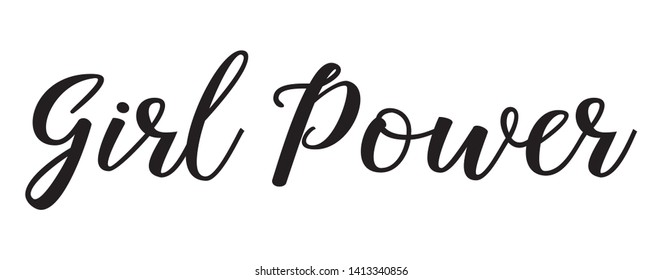 Girl Power Hand Lettering Inscription. Graphic Calligraphy Illustration Element - Illustration