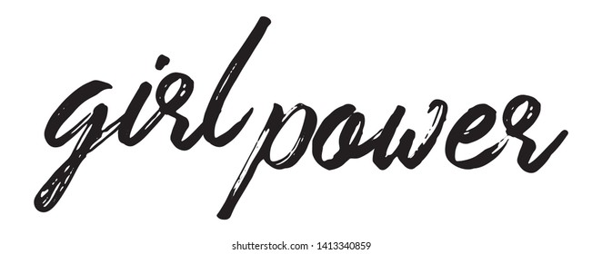 Girl Power Hand Lettering Inscription. Graphic Calligraphy Illustration Element - Illustration