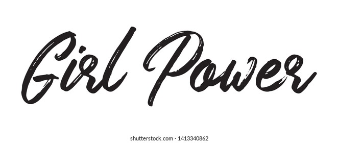 Girl Power Hand Lettering Inscription. Graphic Calligraphy Illustration Element - Illustration