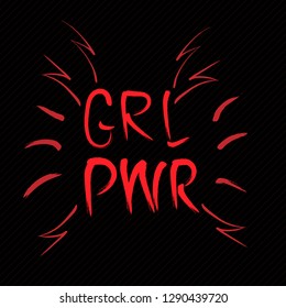 Girl power hand lettering sign. Vector illustration for t-shirt