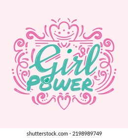 Girl Power Hand Lettering vector design