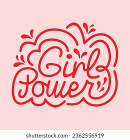 Girl Power Hand Typography Quotes Vector Isolated